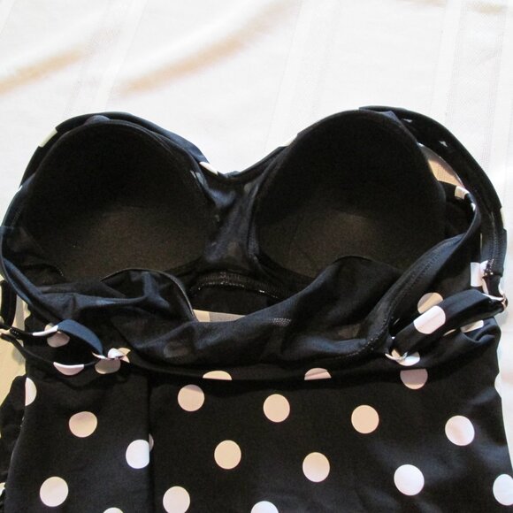 Swim Solutions Polka Dot Tummy Control Tankini Swim Top NWOT Sz 16 - Picture 10 of 10